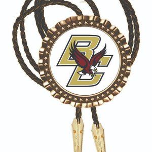 Boston College Bolo Tie All Metal Necktie Photo Art Hand Made New All Brass Mate